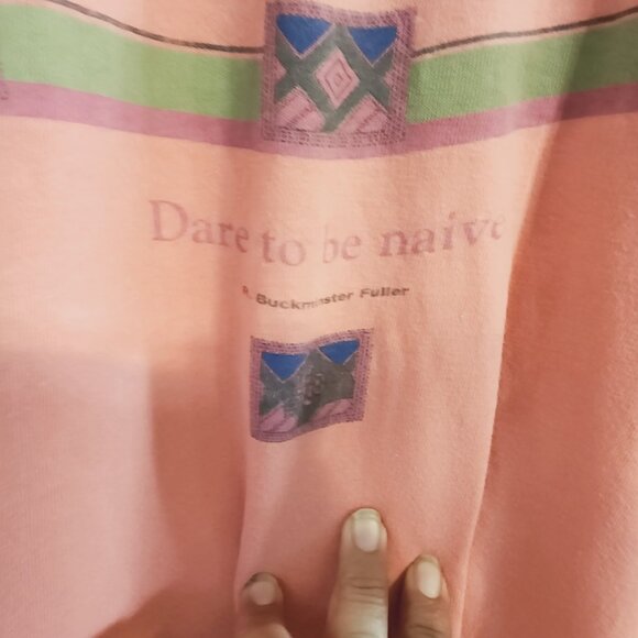 VTG Hanes North Face Buckminster Fuller Dare to be Naive L Single Stich 80's90's - Picture 5 of 15